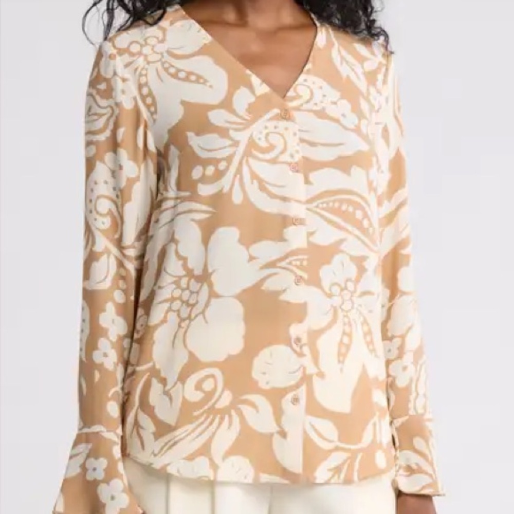 T Tahari Ling Sleeve Bottom-up Top